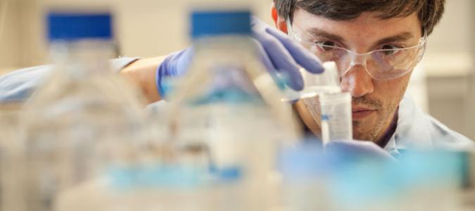 Student working in the lab